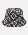 Classic Bucket Hat Range, Beige navy geometric print color reference