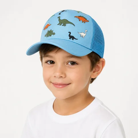 Printed Children's Baseball Cap, On child front left three-quarter primary reference