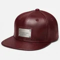 Black Leather-Look Snapback, Burgundy color reference