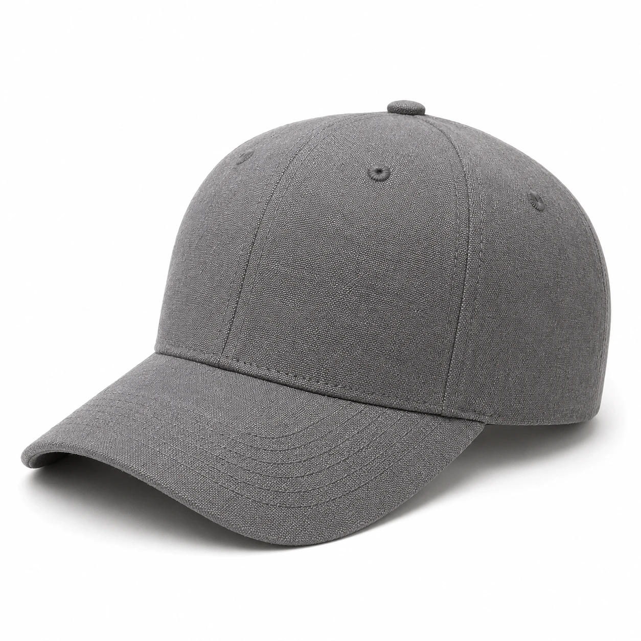 Grey Oxford cotton fitted cap